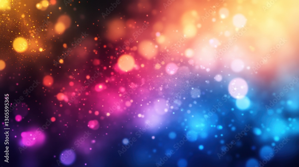 Poster A blurred and colorful background with vibrant bokeh effects