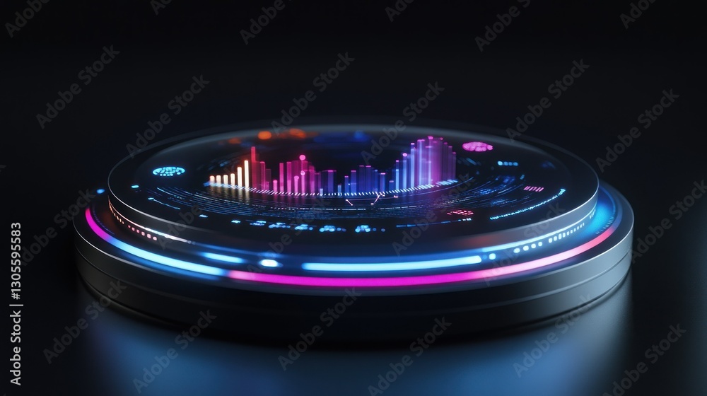 Aufkleber Digital representation of sound waves displayed on a platform