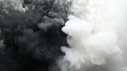 The black and white swirling smoke fills the entire composition