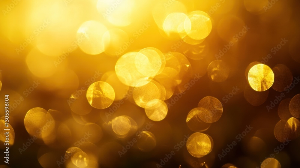 Poster Abstract Golden Bokeh Effect Displayed Against a Dark Background