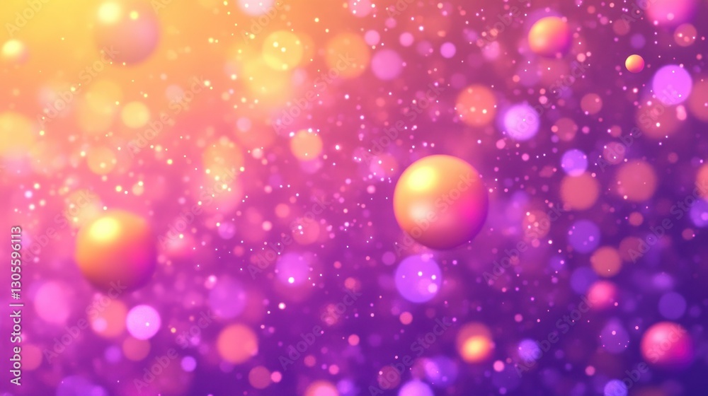 Aufkleber floating spheres are amongst a vibrant and colorful bokeh background