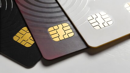 3d credit cards illustration without number isolat