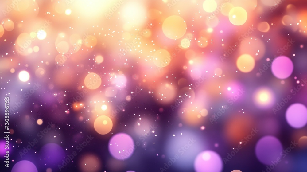 Poster Beautiful dreamy bokeh background with sparkling glitter effect and bokeh