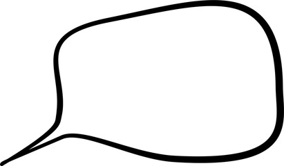Hand drawn speech bubble outline. Hollow speech bubble. Suitable for comic and conversation. 