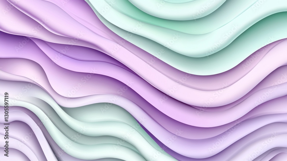 Poster Abstract layers of colorful and curved shapes create background designs