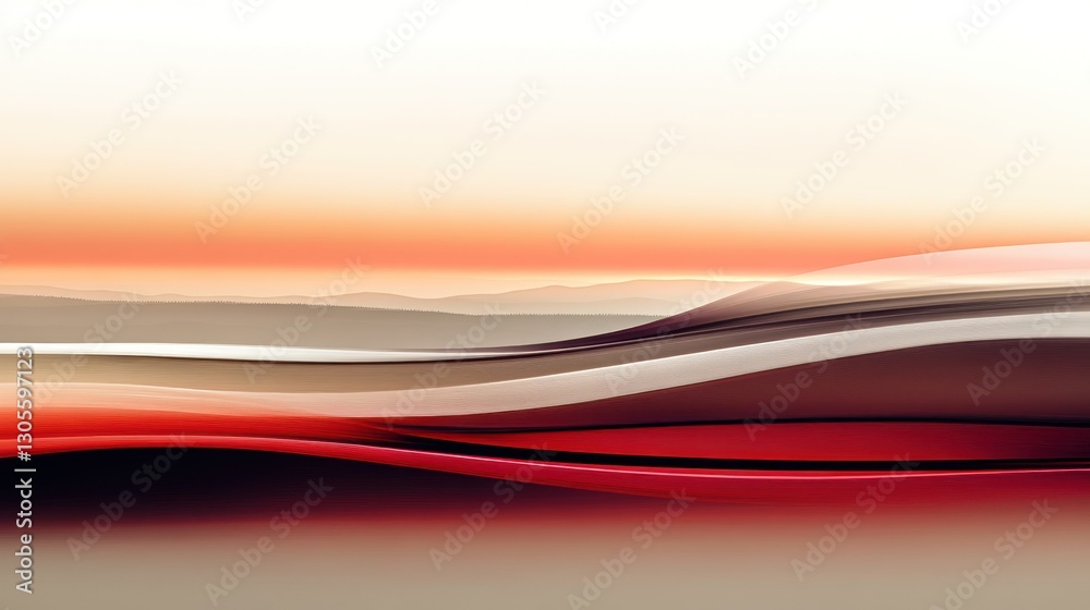 Poster Beautiful abstract image showing layered waves of color and light
