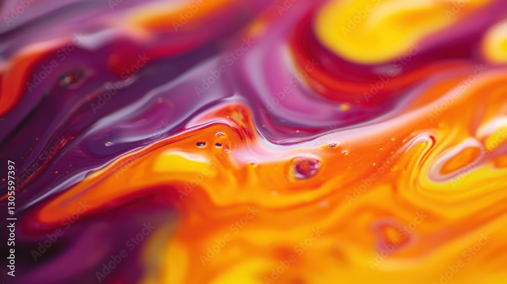 Poster A Swirling Pattern of Mixed Paints Displaying Various Color Palettes
