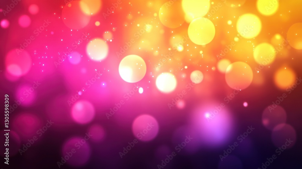 Poster colorful glowing bokeh background with beautiful lights and sparkles