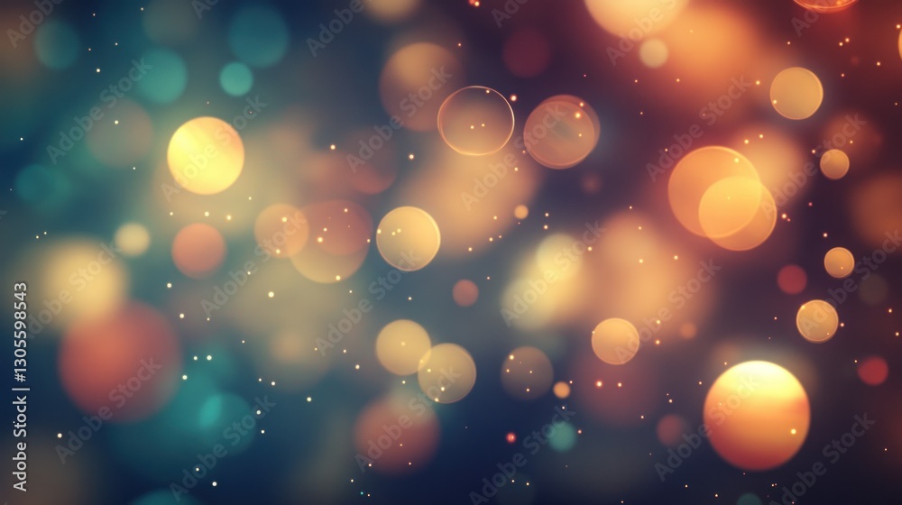 Aufkleber Blurred background of bokeh lights and sparkling color effects