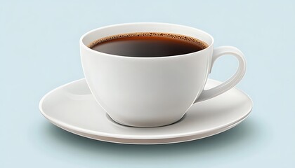White cup of coffee on saucer