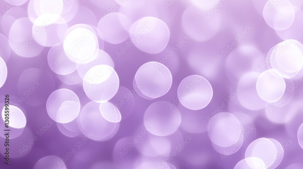 Poster a blurry background of luminous bokeh light circles on purple
