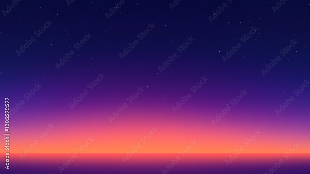 Poster a beautiful gradient sky with sparse stars above the horizon