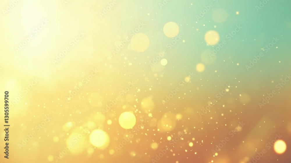 Poster Bright Bokeh Image With Subtle Blurry Particles Shining Lightly