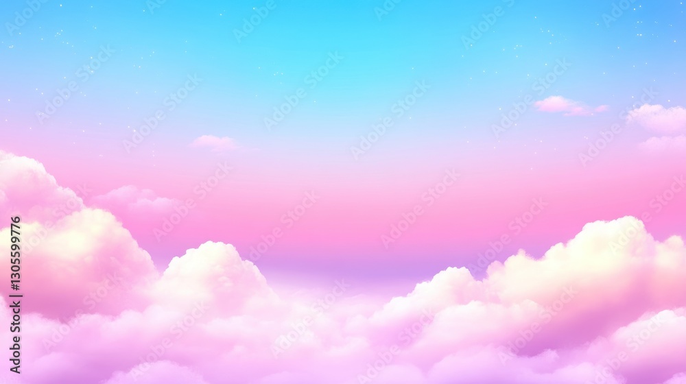Aufkleber blue sky and pink clouds creating a wonderful scene