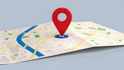 Fototapeta premium A generic city map with a pin