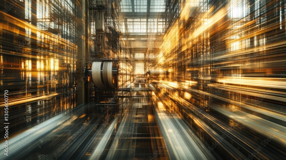 Aufkleber an abstract illustration of a high tech industrial structure is depicted