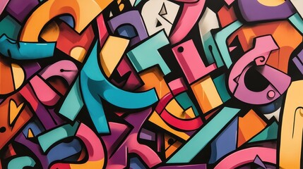 Obraz premium Colorful abstract art displaying geometric shapes with various hues