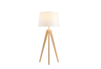 wooden table lamp isolated