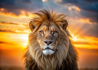 Majestic Lion Pride: Golden Hour in the African Savanna