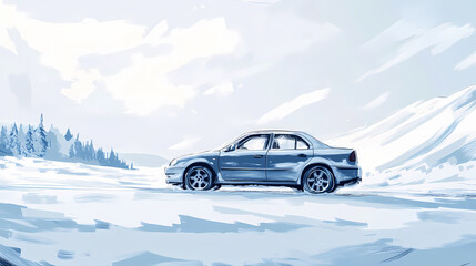 gray car winter tires