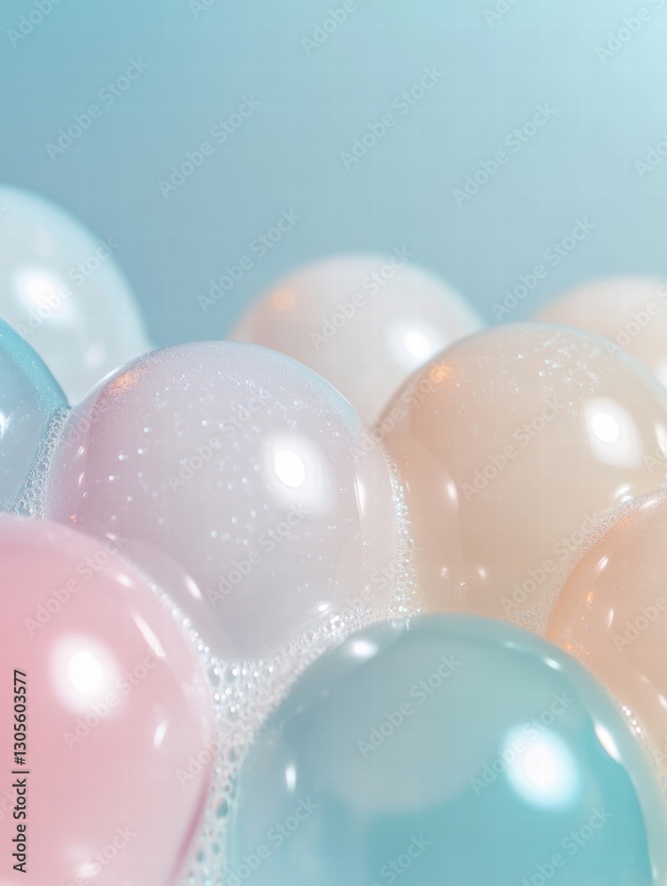 Aufkleber colorful bubbles float in a dreamy atmosphere reflecting light in soft pastels and gentle textures d