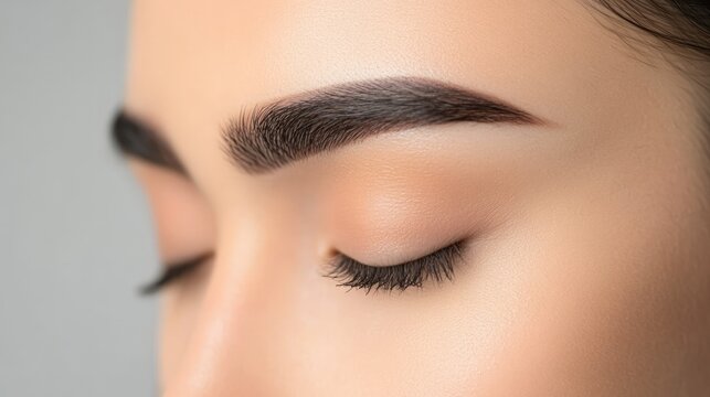 Woman's Eyebrows After Treatment