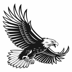 Obraz premium Eagle vector illustration with wings spread in flight
