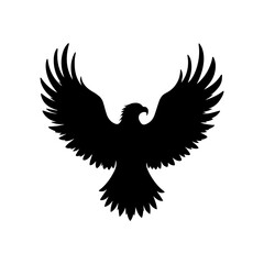 Obraz premium Eagle flying with wings in a tribal-style silhouette