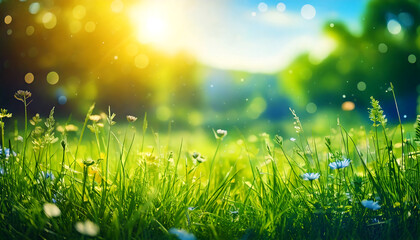 Obraz premium summer landscape with grass