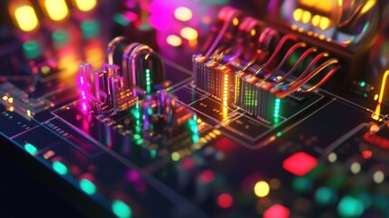 Abstract Circuit Board Cityscape