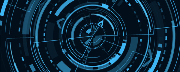 Obraz premium Circle blue abstract technology innovation concept vector background