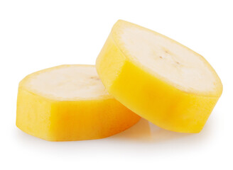 banana slices isolated on a white background