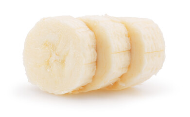 banana slices isolated on a white background