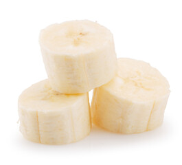 banana slices isolated on a white background