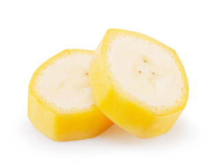 banana slices isolated on a white background