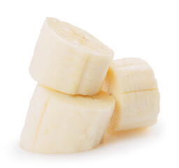 banana slices isolated on a white background