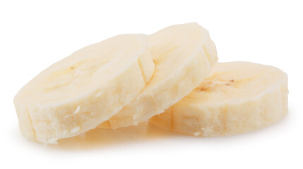banana slices isolated on a white background