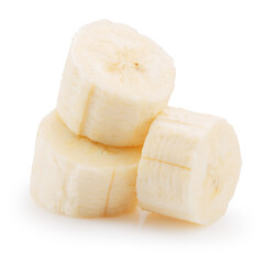 banana slices isolated on a white background