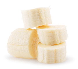 banana slices isolated on a white background