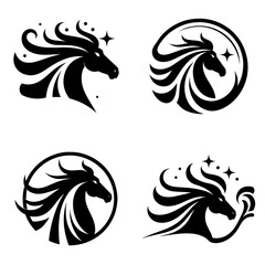 Elegant Horse Head Logos