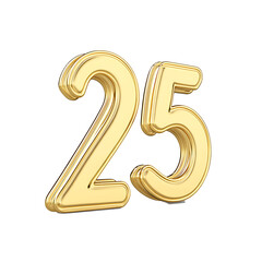 brushed gold number 25