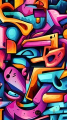 Naklejka premium A vibrant and colorful abstract artwork depicting geometric shapes