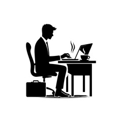 Businessman Working on Laptop