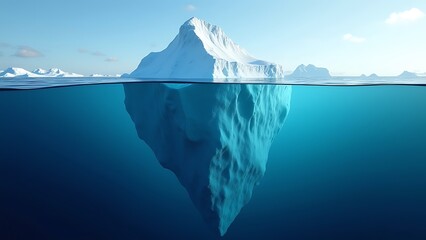 submerged iceberg, buoyancy, hidden mass beneath water