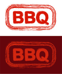 BBQ Graphic, logo, text, type effect, barbecue branding, vector illustration