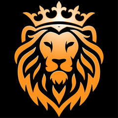 Obraz premium orange head of a majestic lion king
