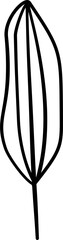 Hand drawn decorative leaf outline. Suitable for background ornament and page accent.
