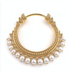 Gold Kamarbandh Waist Chain with Pearl Embellishments