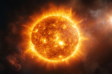 Obraz premium realistic photo of the sun,