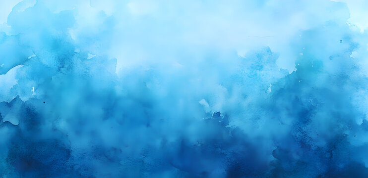 Abstract watercolor texture in shades of blue, resembling a cloudy sky